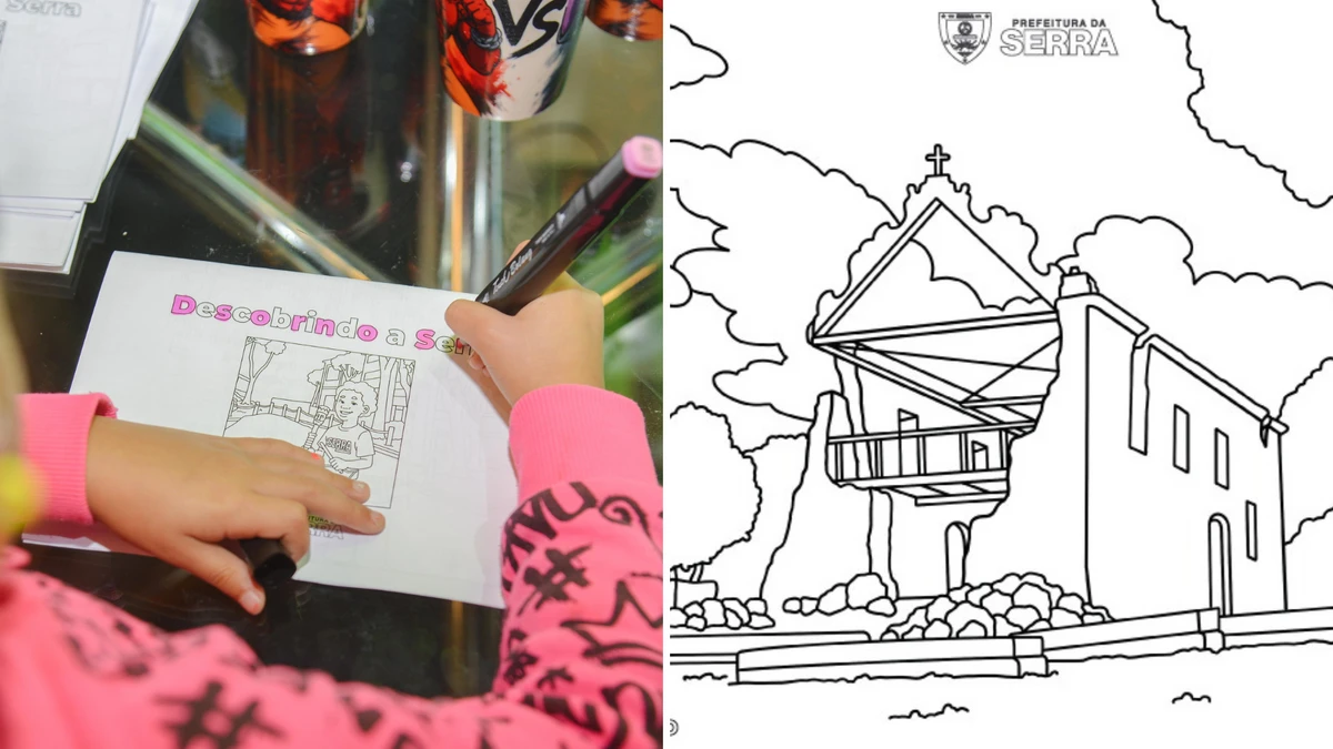 Serra lança livro de colorir com pontos turísticos e faz sucesso com a criançada