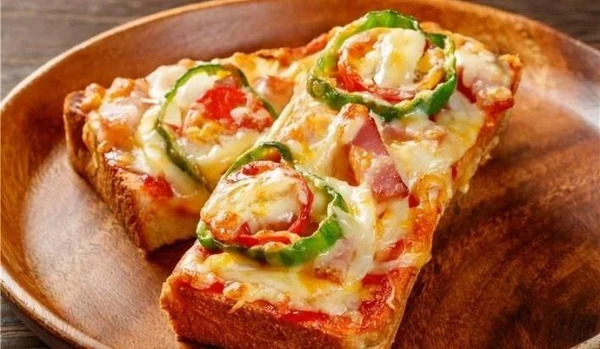 Pão pizza preparado na air fryer