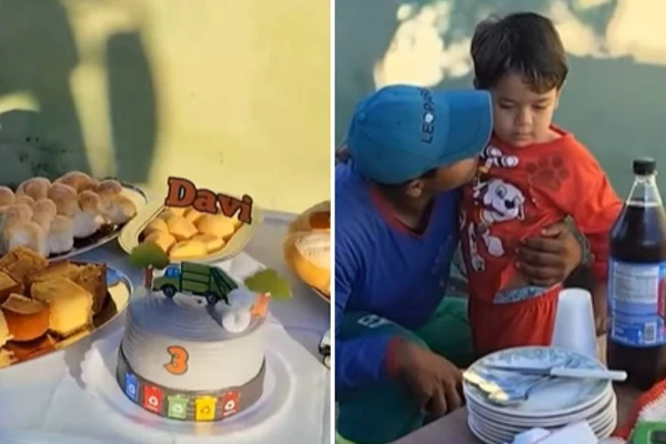 Davi de Souza Teles pediu um café da manhã especial para os coletores de lixo