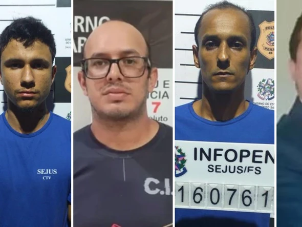 Arthur Luppi, Arthur Barros, Eferson Ferreira e Bruno Valadares, da esquerda para a direita, foram presos por morte de Wallace Lovato por Reprodução e Redes Sociais