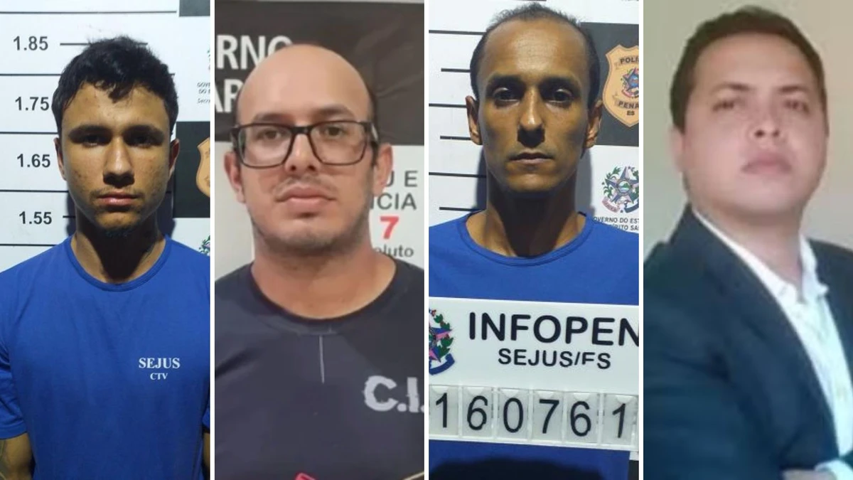 Arthur Luppi, Arthur Barros, Eferson Ferreira e Bruno Valadares, da esquerda para a direita, foram presos por morte de Wallace Lovato