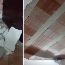 Incidente ocorreu por volta de 1h da manhã nesta terça-feira (15). Servidora foi socorrida, e passa bem, segundo a prefeitura. Nenhuma criança se feriu