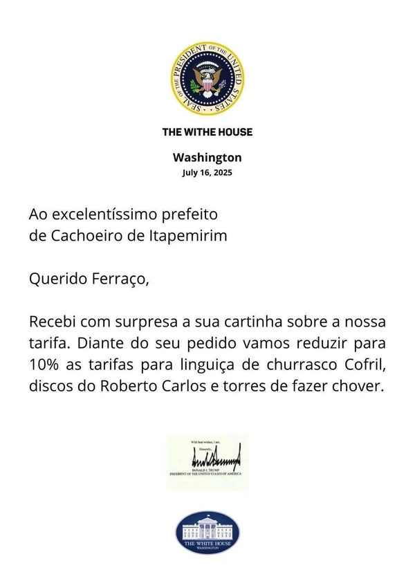 A carta fictícia que virou meme e viralizou
