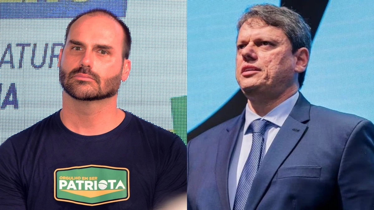 Deputado Eduardo Bolsonaro e governador de São Paulo, Tarcísio de Freitas