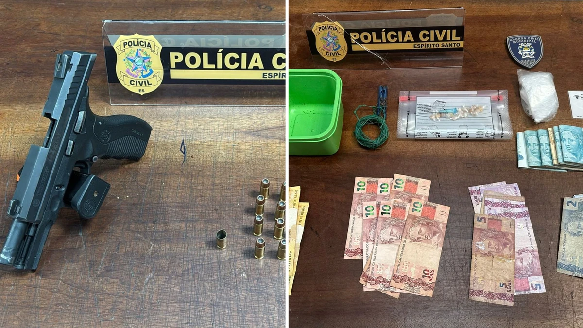 Armas, dinheiro e drogas foram apreendidos no Litoral Sul do ES