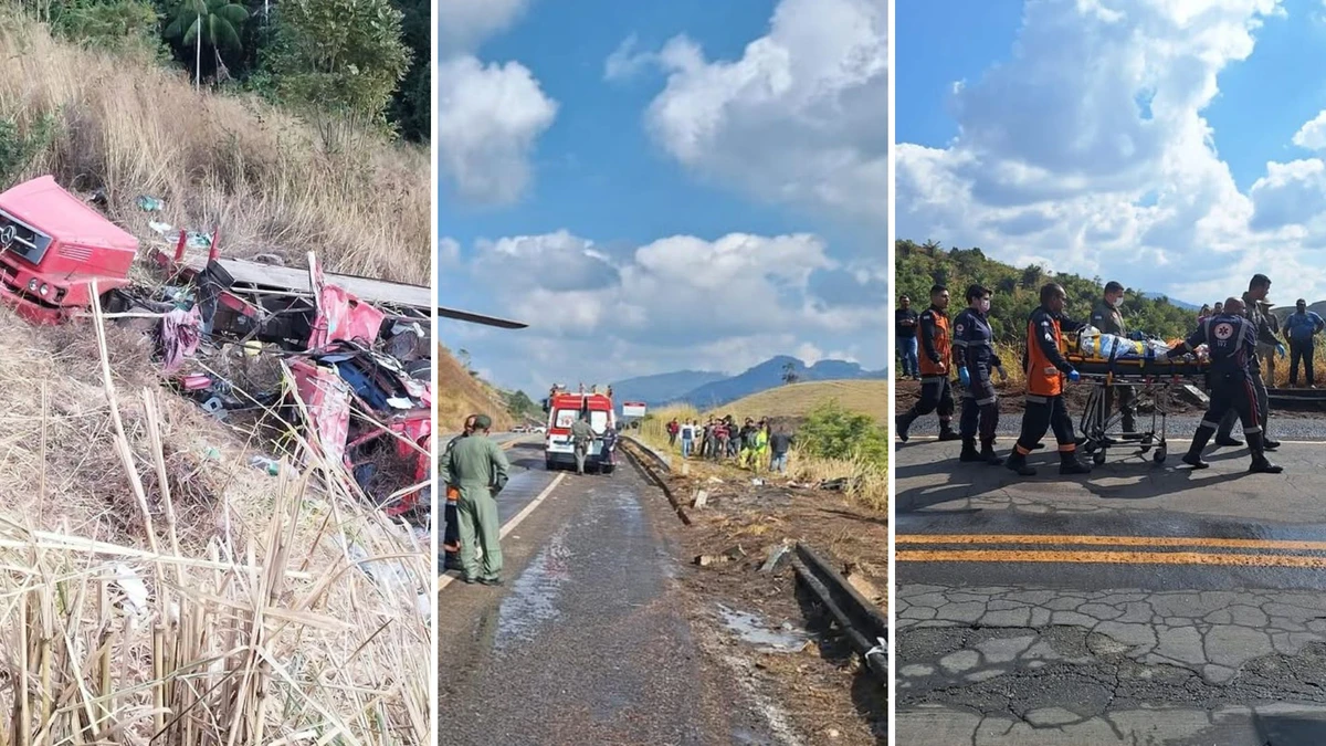Carreta tomba e deixa pessoa gravemente ferida em Iúna