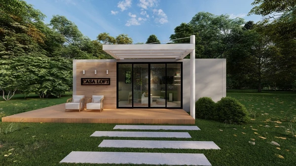 Casa Loft é um dos destaques e está localizada logo na entrada da ES Construção Brasil