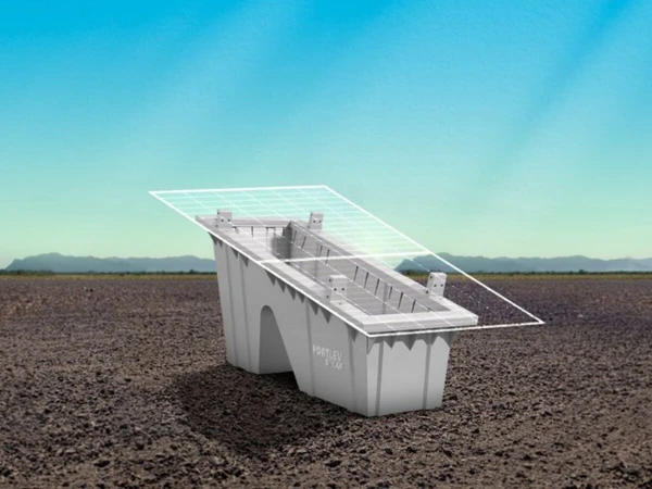Exemplo de lastro solar, uma base para a aplicação de placas fotovoltaicas.