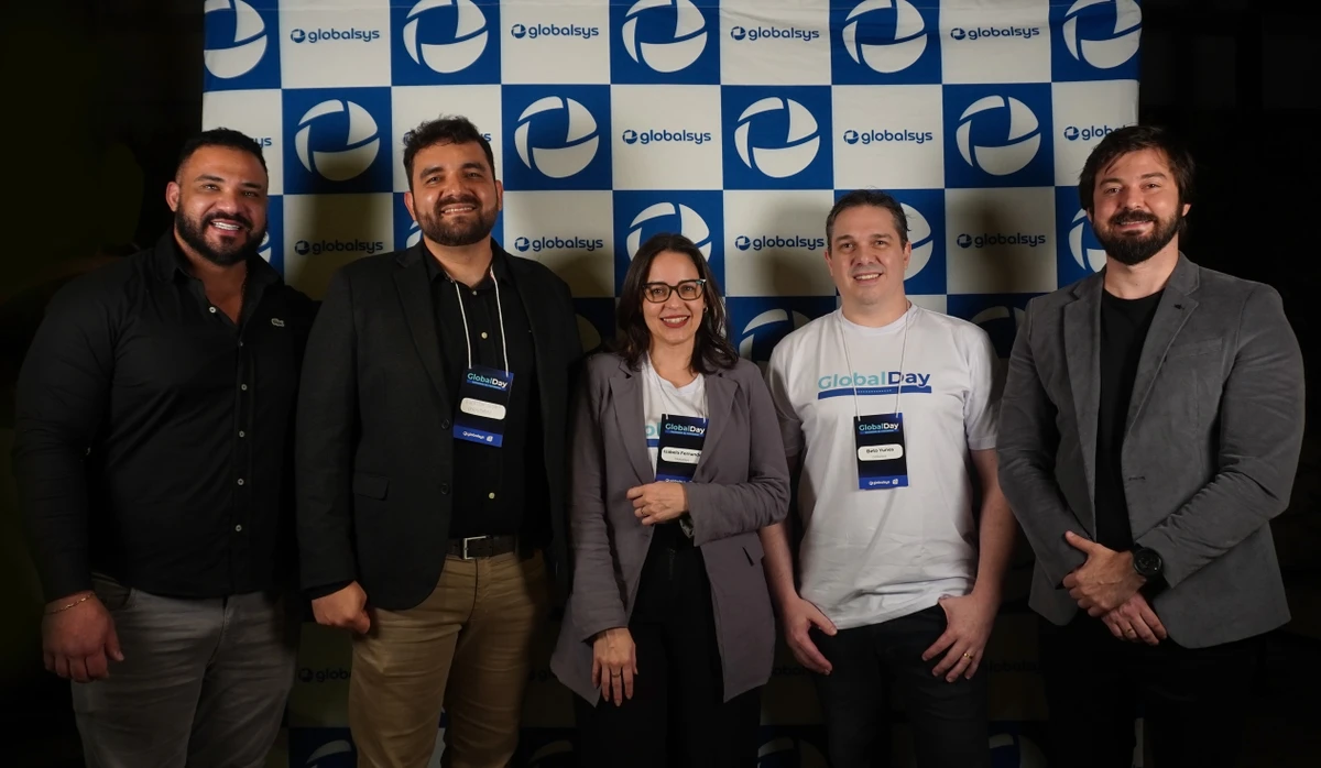 Leonardo Marin, IT Manager MG2; Everton Lopes, Magban; Isabela Fernandes, Diretora de Relacionamento Globalsys; Beto Yunes, CTIO Globalsys; e Thiago Vazzoler Unimed Sul Capixaba