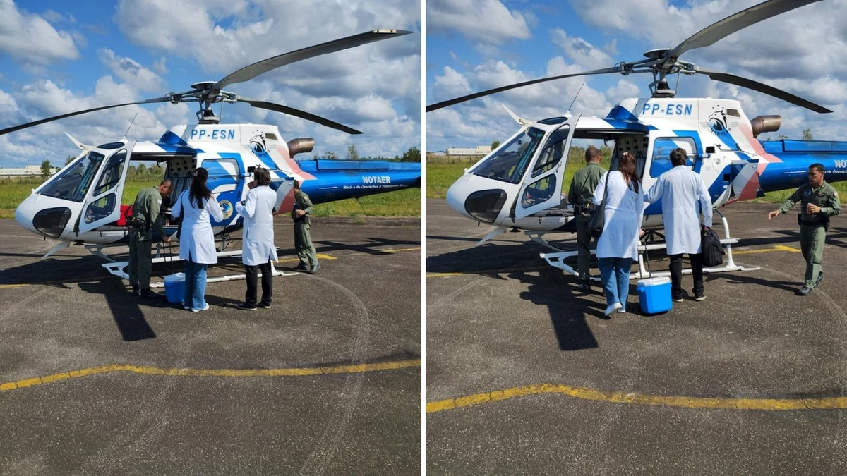 Órgãos são transportados de São Mateus a Cariacica em operação aérea do NOTAER
