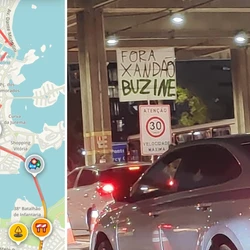 Na antiga praça de pedágio da Terceira Ponte, manifestantes pró-Bolsonaro protestam contra as sanções do ministro do Supremo Tribunal Federal (STF) Alexandre de Moraes. Também foi relatado um acidente