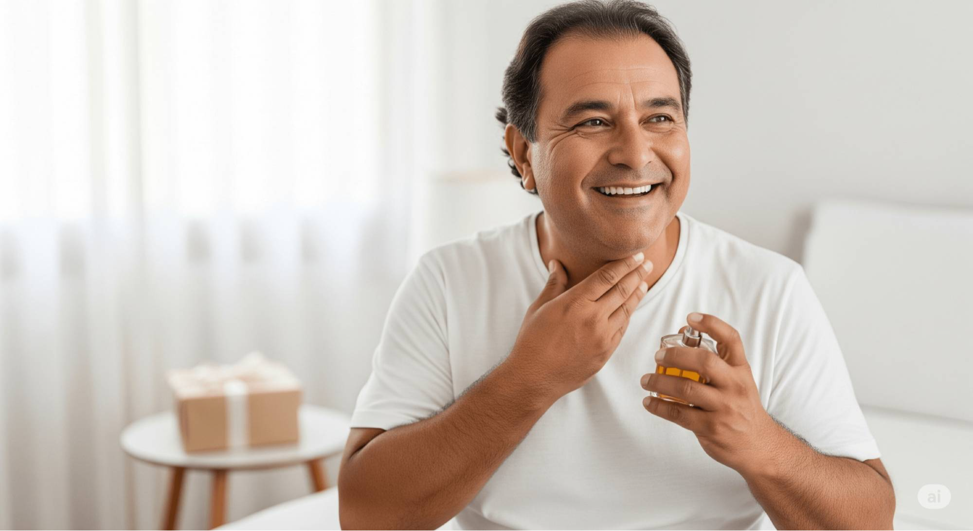 Perfume masculino é sempre uma escolha certeira para o Dia dos Pais - e não precisa custar caro para impressionar. Crédito: Gerado por IA
