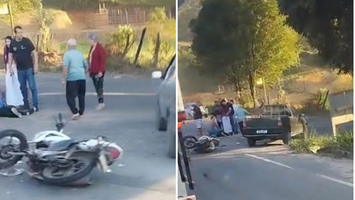 Motociclista se envolve em acidente com carro e fica ferido em Cachoeiro 