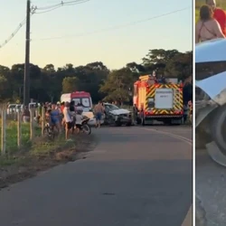 Ao menos sete pessoas estavam no veículo, inclusive na carroceria da Strada; acidente ocorreu na tarde deste domingo (27), na estrada de Jataipeba