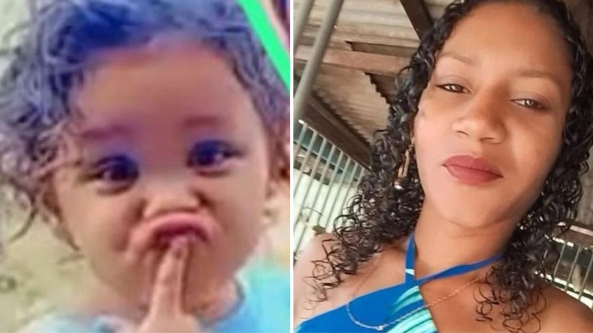 Cecília, de 2 anos e 8 meses, e a tia dela, Lauriete, morreram no acidente em Linhares