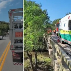 Duas pessoas estavam no carro e foram encaminhadas ao Hospital Estadual Roberto Silvares