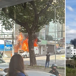 Fumaça pôde ser vista de longe; incêndio aconteceu na Avenida Getúlio Vargas, e começou por volta das 13h15 desta terça-feira (29)