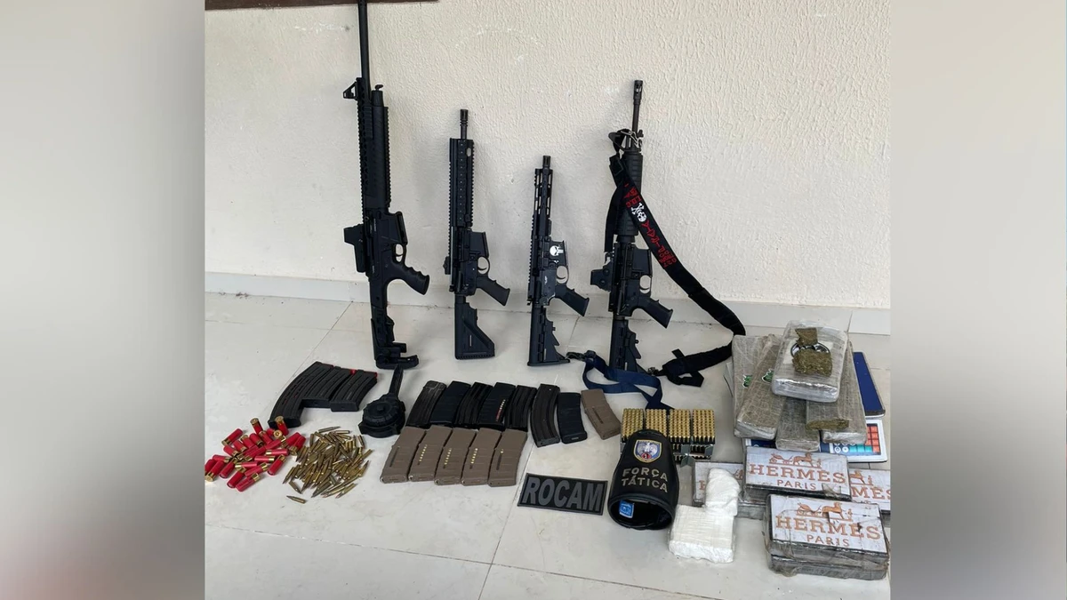 Material apreendido após a perseguição em Vila Velha