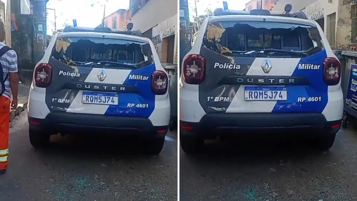 Viatura da Polícia Militar é apedrejada em Vitória
