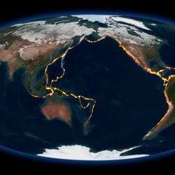 O Anel de Fogo ou Círculo de Fogo do Pacífico engloba um grande número de países. Nele, fica a maior parte dos vulcões do mundo e ocorre a grande maioria dos terremotos do planeta.