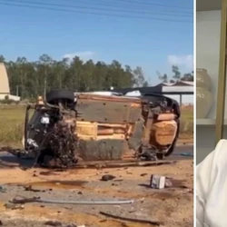 Breno Altoé Lopes, 39 anos, dirigia um carro de passeio e estava com a namorada Gabriely Bianchi quando bateu em uma carreta nesta quinta-feira (31)