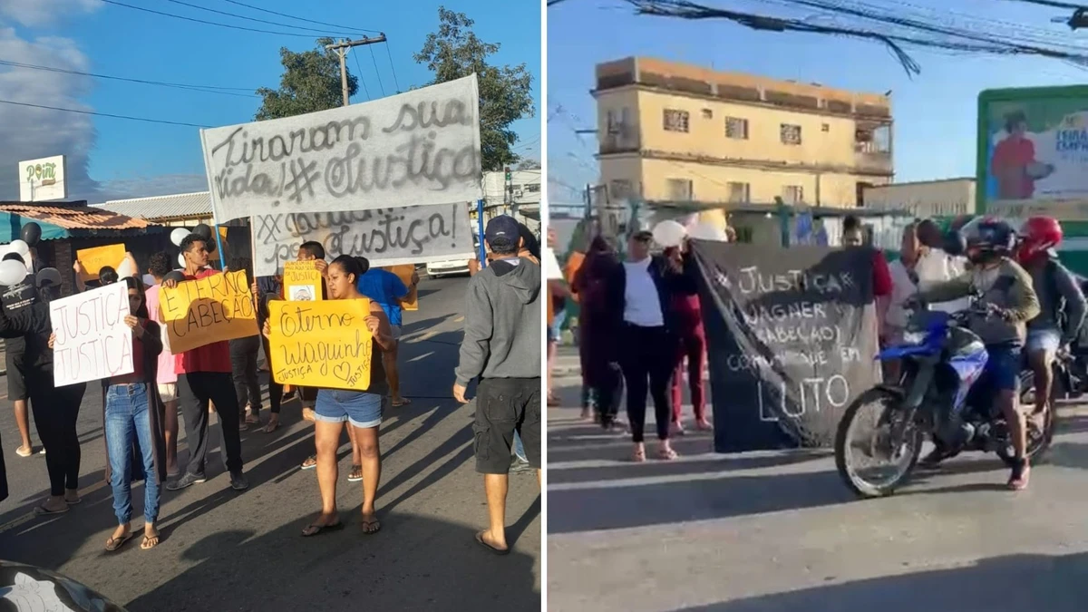 Manifestação aconteceu na Rodovia Serafim Derenzi, em Vitória, região onde Wagner morava