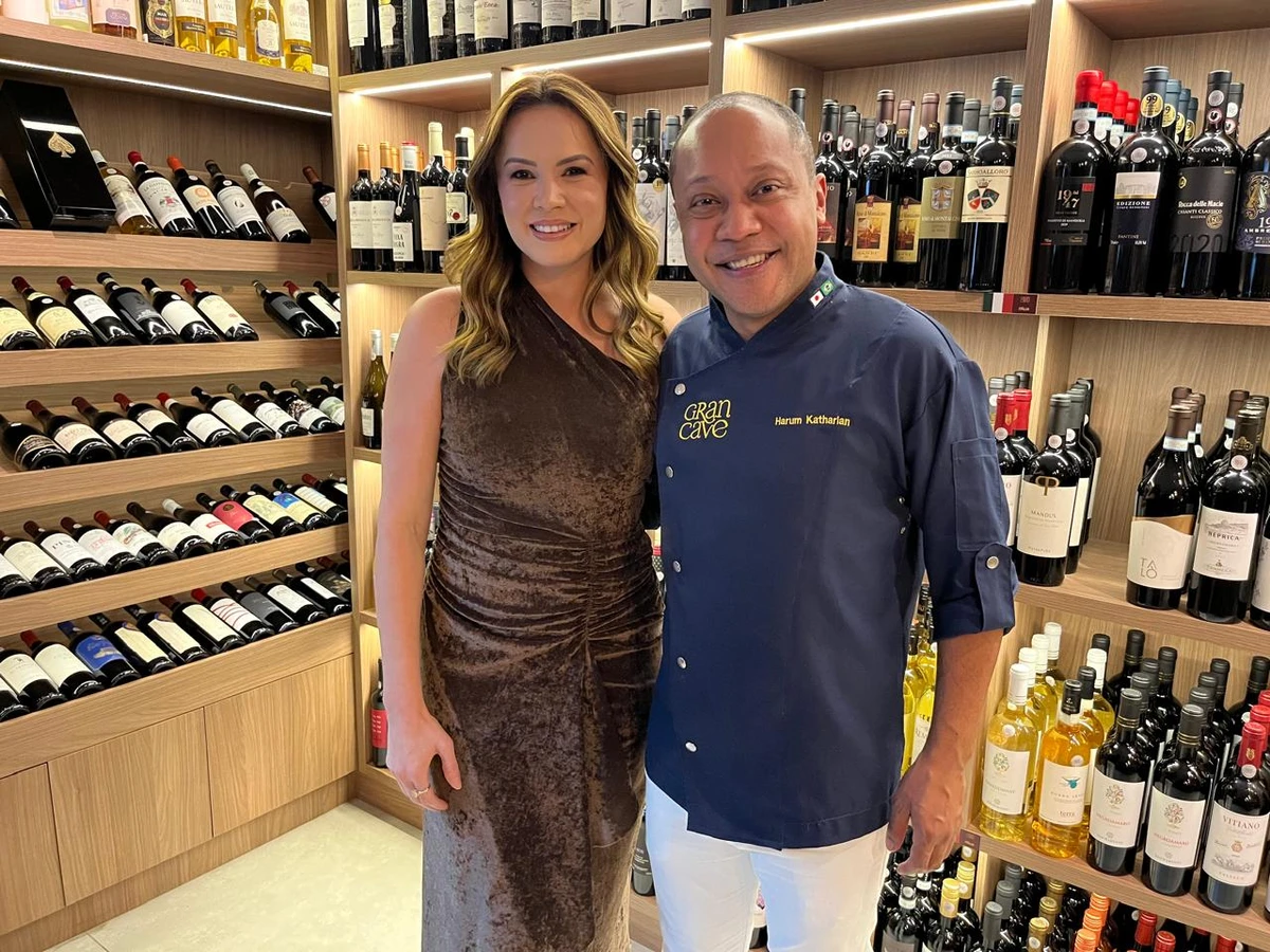 A sommelière Francielly Ramos e o chef do Bistro Gran Cave, Harum Katharian
