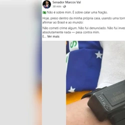 Página que seria do senador capixaba exibiu publicação após proibição do ministro do STF, que estabeleceu pena de prisão se medidas cautelares fossem desrespeitadas