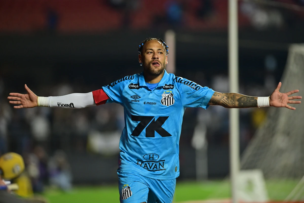 Gol do jogador Neymar do Santos, durante partida entre SANTOS X JUVENTUDE