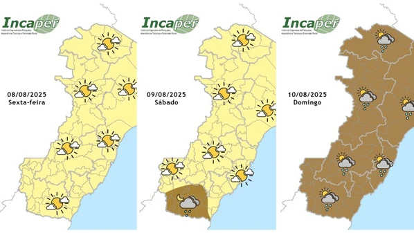 Alerta é válido das 15h desta sexta-feira (8) até meio-dia de sábado (9); fim de semana começa com tempo aberto, mas domingo (10) pode ser de chuva