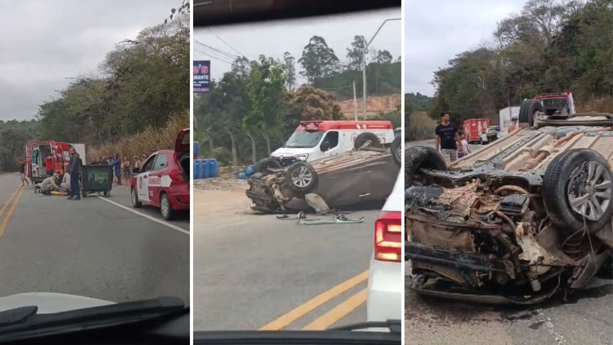 Carro capota em Colatina 
