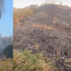 O Corpo de Bombeiros foi acionado para conter as chamas e contou com a ajuda de moradores da região para aoagar o fogo