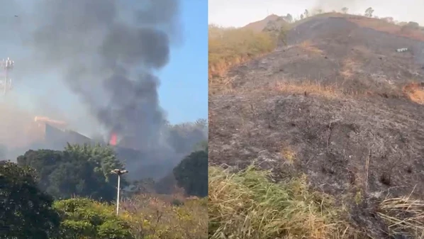 O Corpo de Bombeiros foi acionado para conter as chamas e contou com a ajuda de moradores da região para aoagar o fogo