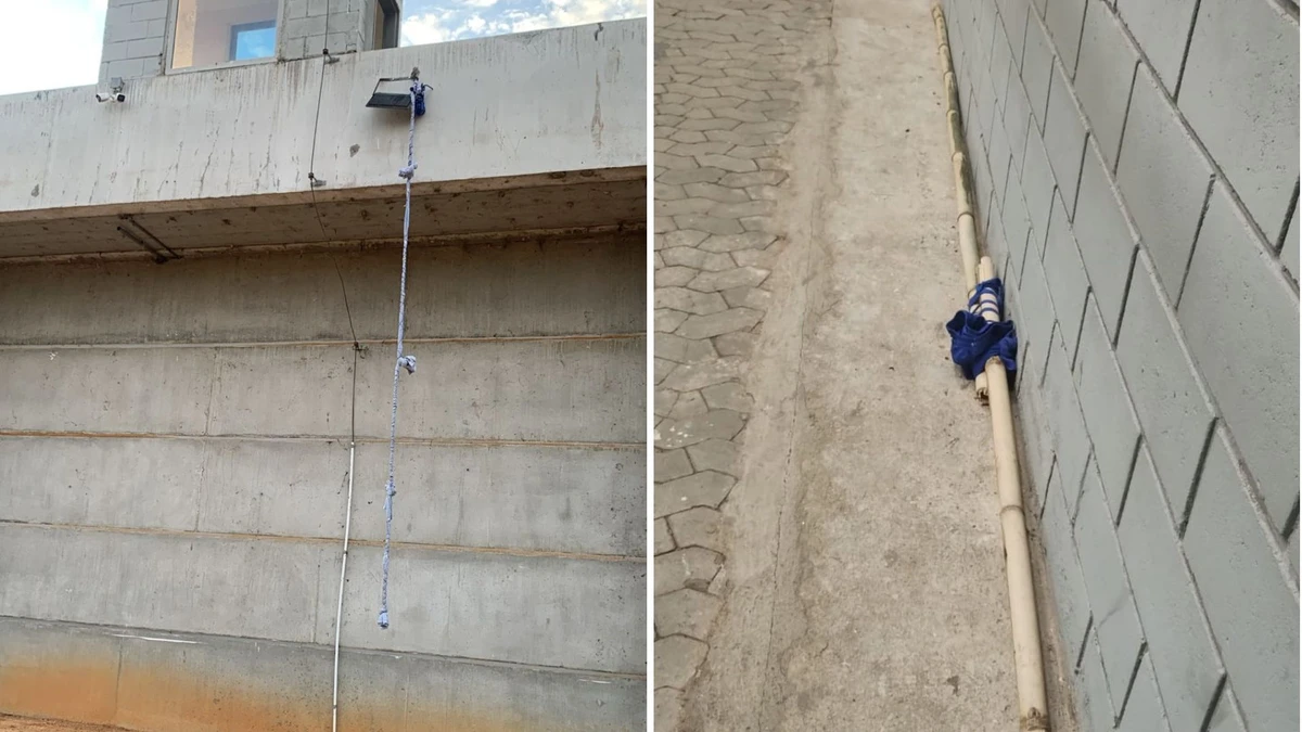 Os detentos quebraram a porta da cela e pularam a muralha da unidade, segundo a Secretaria da Justiça (Sejus) 