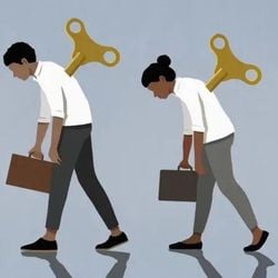 No outro espectro do 'burnout', 'rust out' pode deixar funcionários entediados, apáticos ou desmotivados, frequentemente fazendo o mínimo necessário no trabalho.