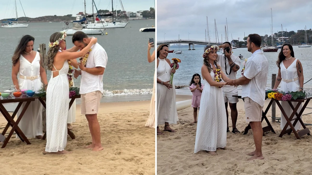 Casal faz casamento na Curva da Jurema com cerimônia havaiana