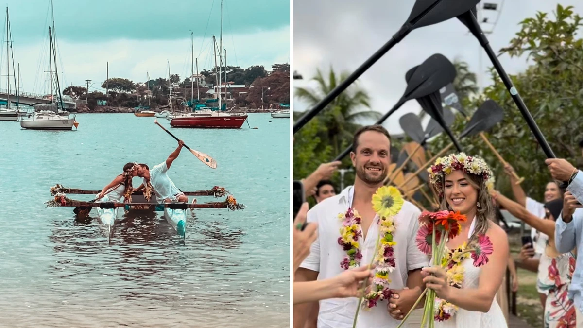 Natalia Devens e Matheus Loureiro se casaram na Curva da Jurema