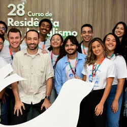 Jornalista Vinícius Valfré, que atua na cobertura investigativa em Brasília,  falou a novos alunos do programa de imersão em conteúdo da Rede Gazeta nesta quarta-feira (13)