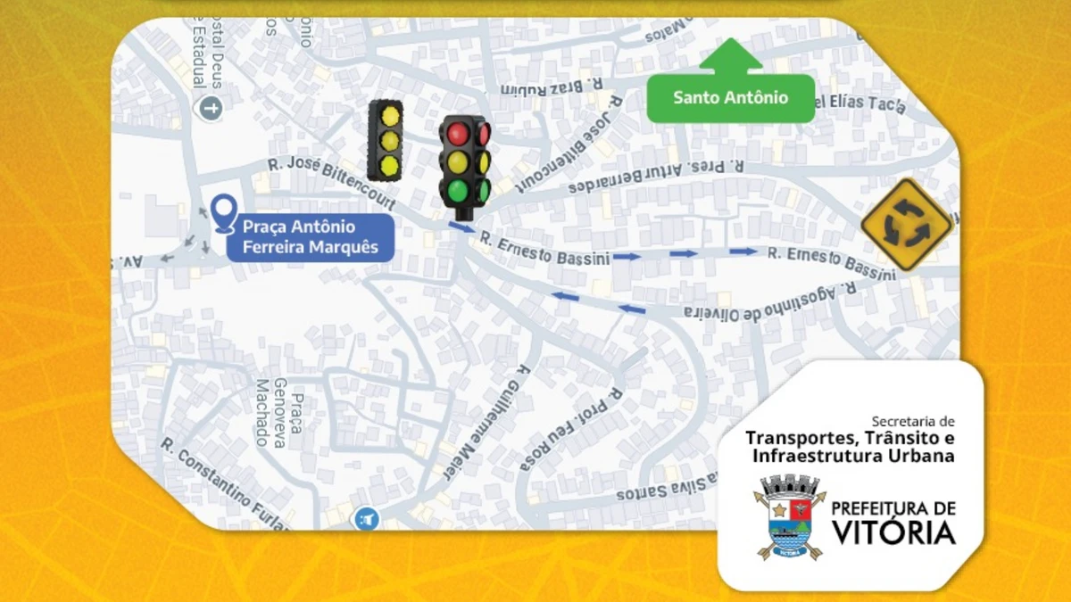 Semáforos começam a funcionar em cruzamento perigoso de Vitória