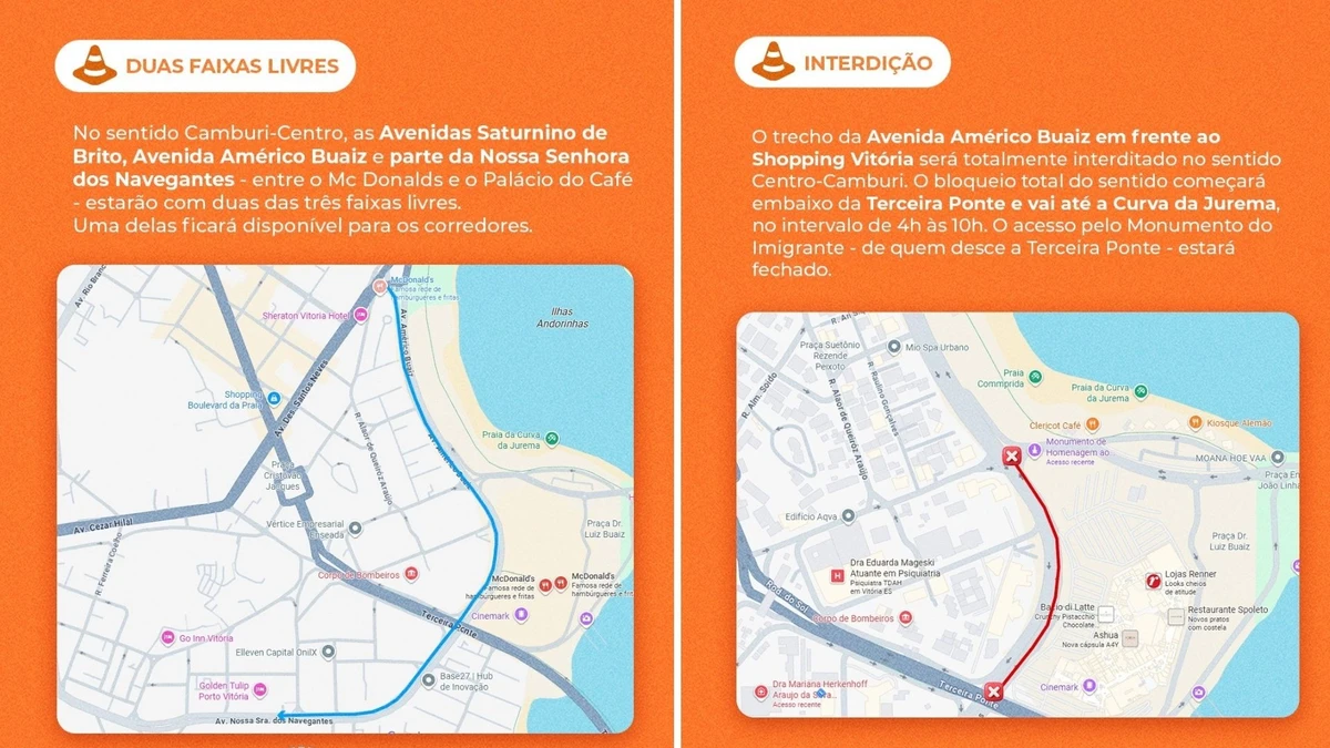 Alterações no trânsito da Enseada do Suá neste domingo (17)