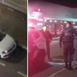 Moradores da região viram quando suspeito agrediu a vítima dentro do carro e gravaram a ação; Polícia teve acesso à filmagem e homem acabou preso em flagrante
