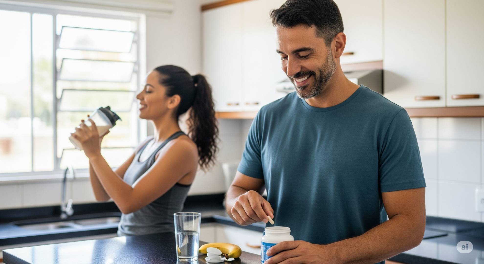 Suplementos são um passo simples e essencial para nutrir o corpo e fortalecer a imunidade. Crédito: Gerado por IA