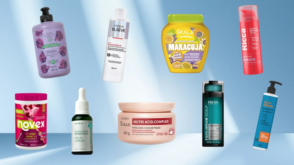 Uma seleção de produtos para a rotina capilar