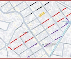 Segundo a prefeitura, ruas Alcindo Guanabara e Thomas Antonio, em Cristóvão Colombo, mudam de sentido para melhorar o tráfego viário