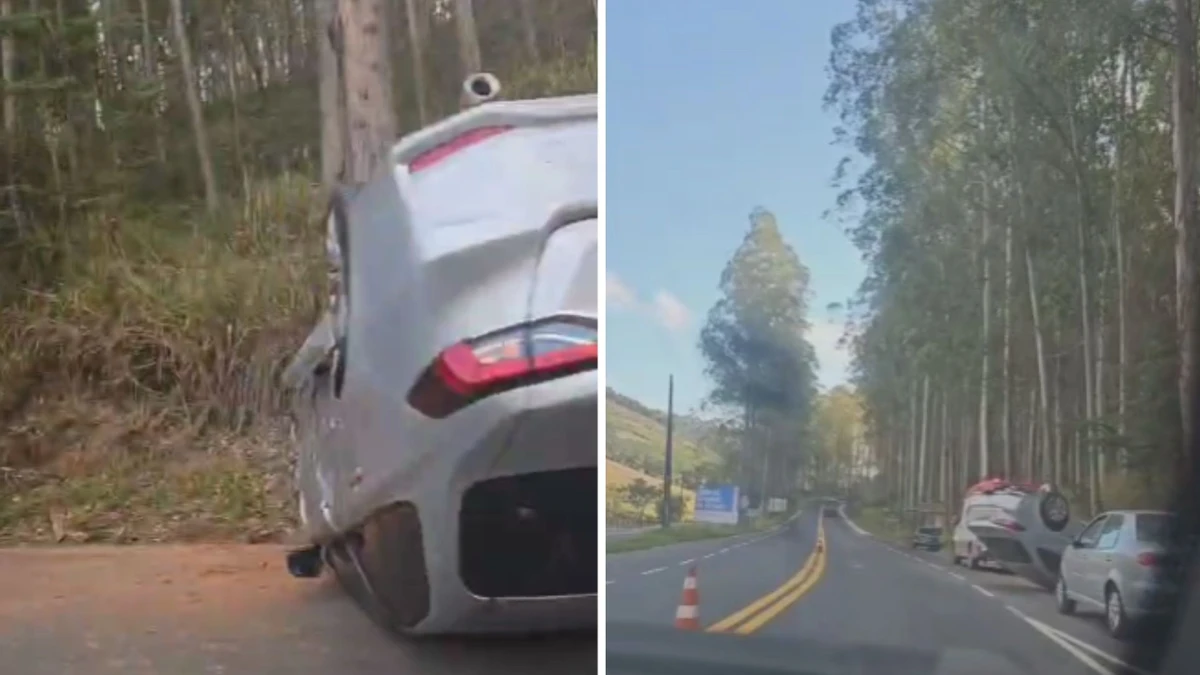 Motorista fica ferida após capotamento em Venda Nova do Imigrante