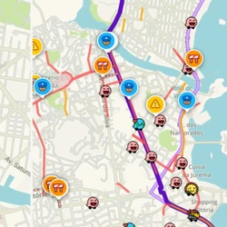 Segundo aplicativos de navegação, uma colisão na Ponte da Passagem afeta o fluxo e gerou engarrafamento na Reta da Penha na noite desta quarta (20)