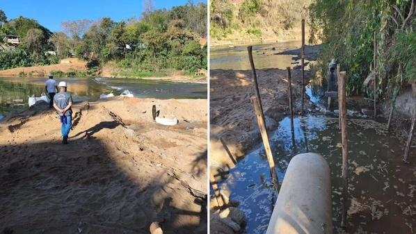 Dois pontos de vazamento foram encontrados em uma área de bombeamento que fica às margens do rio e pertence a uma obra realizada pela BRK