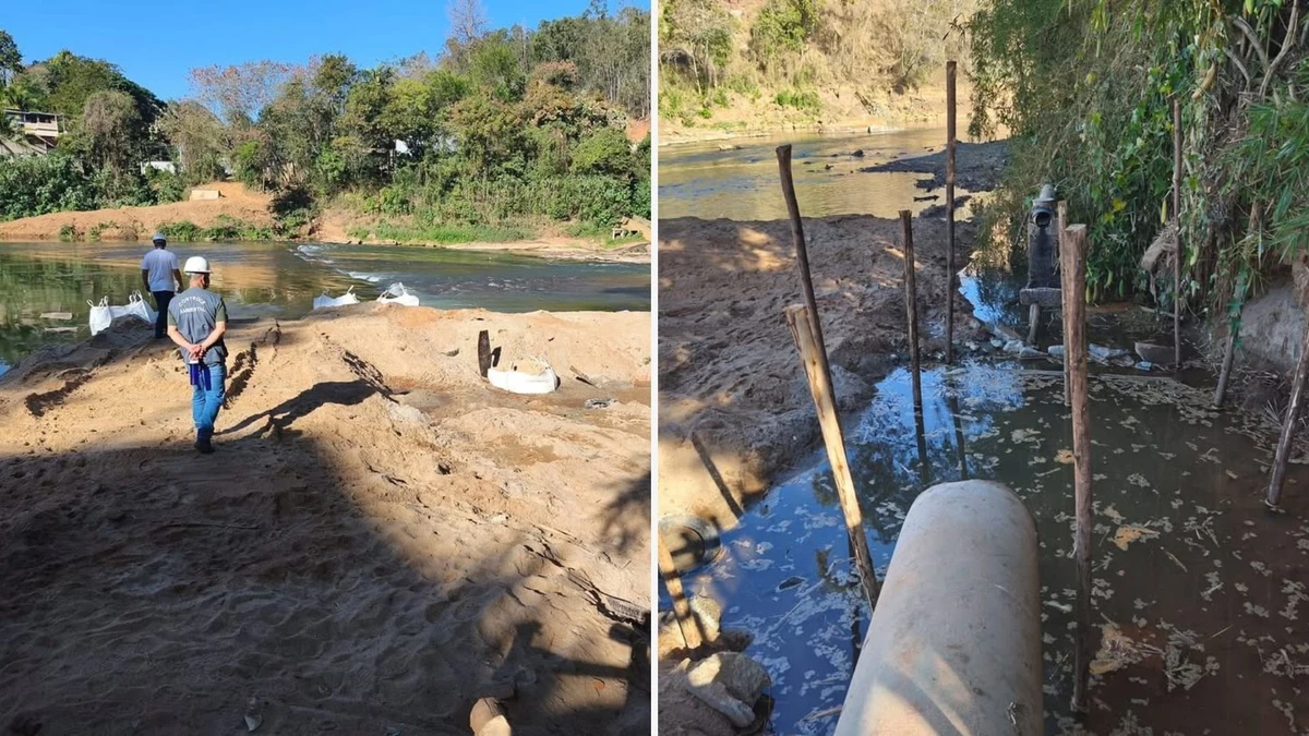 Vazamento de esgoto no Rio Itapemirim, em Cachoeiro