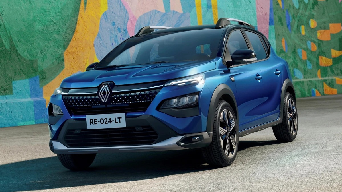 O novo Renault Kardian 2026 em sua versão topo de linha, com a nova cor Azul Iron e teto bitom