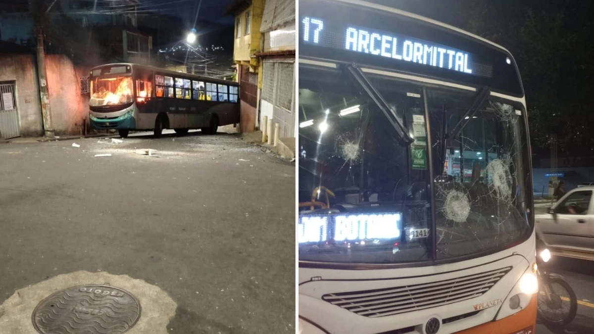 Ônibus atacados durante confusão em Vitória